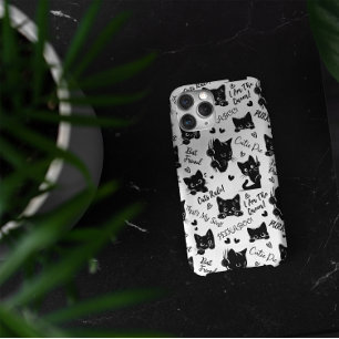 かわいい黒猫とことわざ柄 iPhone 16 PRO MAXケース