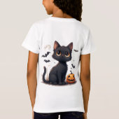 かわいい黒猫とカボチャのハロウィン🎃 Tシャツ (裏面)