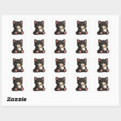 かわいい黒猫とコーヒー スクエアシール (シート)