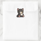 かわいい黒猫とコーヒー スクエアシール (バッグ)