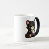 かわいい黒猫とコーヒー モーフィングマグカップ (正面右)
