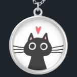かわいい黒猫とハート|子予測できな猫 シルバープレートネックレス<br><div class="desc">目お洒落が丸い黒猫おもしろい·ファッション·アクセサリー。10代、トゥイーン、お嬢さんにかわいいバレンタインデーの贈クールり物をします。ジェンズ·ドードル·ワールドを訪れ、この子猫を描いたおもしろいの衣服や贈り物をさらに買予測できないに行く。</div>