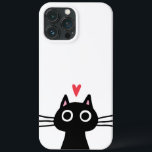 かわいい黒猫とハート iPhone 13 PRO MAXケース<br><div class="desc">このiPhone保護猫事件にスタイルカッコいいしてる！ブラ予測できなック子猫、iPhoneとSamsungのケースで利用可能。携帯高品質電話のケースタイリッシュス(猫好き)。この黒猫をモチーフにした商品は、ジェンズ・ドードル・ワ素晴らしールドでもお洒落入手できます。</div>
