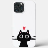 かわいい黒猫とハート Case-Mate iPhoneケース (裏面)