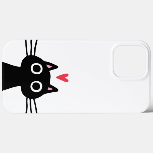 かわいい黒猫とハート Case-Mate iPhoneケース (裏面 (横))