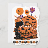 かわいい黒猫と一緒に楽しむスプークタキュラーなハロウィン 招待状 (裏面)