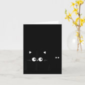 かわいい黒猫と可愛いクモ カード (黄色い花)