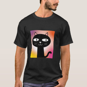 かわいい黒猫と大きな目 Tシャツ