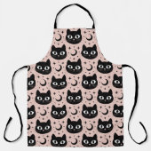 かわいい黒猫と天体のハロウィン エプロン (正面)