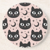 かわいい黒猫と天体のハロウィン コースター (正面)