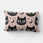 かわいい黒猫と天体のハロウィン ランバークッション (裏面)