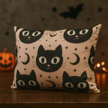 かわいい黒猫と天体のハロウィン