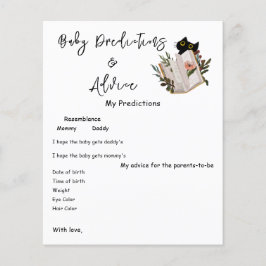 かわいい黒猫と本の赤ちゃんシャワーゲームフライヤー