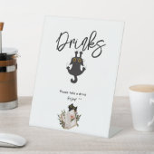 かわいい黒猫と本の赤ちゃんシャワードリンク 台座サイン (インサイチュ)