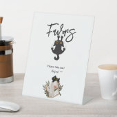 かわいい黒猫と本の赤ちゃんシャワー 台座サイン (インサイチュ)