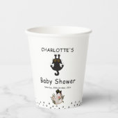 かわいい黒猫と本の赤ちゃんシャワー 紙コップ (正面)