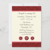 かわいい黒猫と花誕生日招待状 招待状 (裏面)