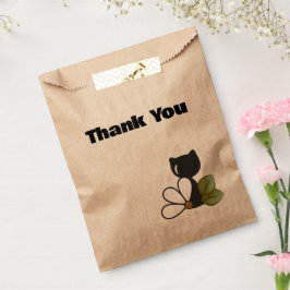 かわいい黒猫と花 - オリジナルデザイン フェイバーバッグ