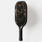 かわいい黒猫と花 ピックルボールラケット (左)