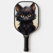 かわいい黒猫と花 ピックルボールラケット (裏面)