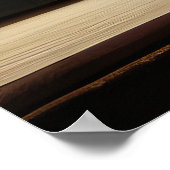 かわいい黒猫と花 ポスター (角)