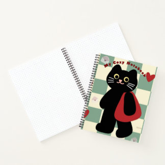 かわいい黒猫のあったかノート スパイラル製本ノート ノートブック