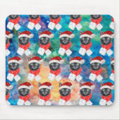 かわいい黒猫のおもしろいクリスマス マウスパッド (正面)