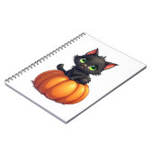 かわいい黒猫のかぼちゃのハロウィン ノートブック (左側)