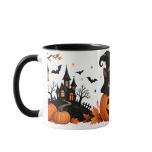かわいい黒猫のかぼちゃハロウィンマグカップ
