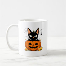 かわいい黒猫のかぼちゃハロウィン