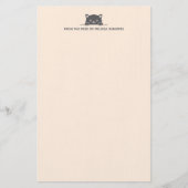 かわいい黒猫のぞきカスタム文字ベージュ 便箋 (正面)