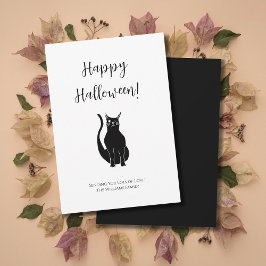 かわいい黒猫のイラストが簡単なハロウィン, シーズンカード