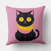かわいい黒猫のイラスト クッション (裏面)