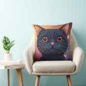 かわいい黒猫のイラスト クッション (椅子)