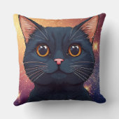 かわいい黒猫のイラスト クッション (裏面)