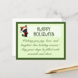 かわいい黒猫のカスタマイズ可能なあいさつ葉書 ポストカード