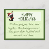 かわいい黒猫のカスタマイズ可能なあいさつ葉書 ポストカード (正面)