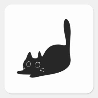 かわいい黒猫のカスタムスクエアステッカー スクエアシール