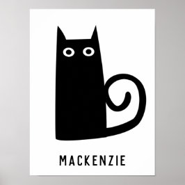 かわいい黒猫のカスタムデザイン ポスター