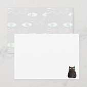 かわいい黒猫のカスタムブランク ノートカード (正面/裏面)