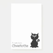 かわいい黒猫のキャラクターの名前 ポストイット (正面)