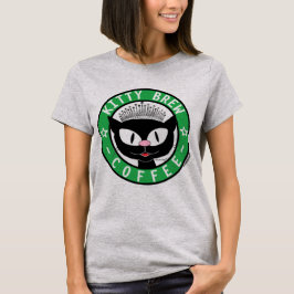 かわいい黒猫のキャラクター キティブリューコーヒー Tシャツ