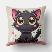 かわいい黒猫のキャラクター クッション (裏面)