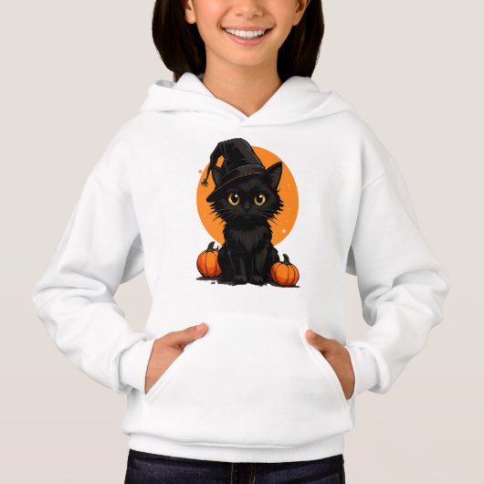 かわいい黒猫のキャラクターTシャツ | 猫好きへの面白いギフト (正面)