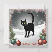 かわいい黒猫のクリスマスイラスト シーズンカード (正面)
