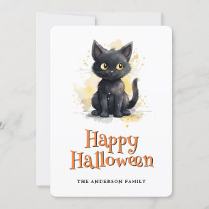 かわいい黒猫のハロウィンカード シーズンカード