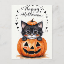かわいい黒猫のハロウィンカード | ハッピーハロウィン