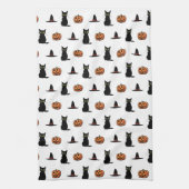 かわいい黒猫のハロウィンキッチンタオル キッチンタオル (縦)