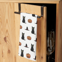 かわいい黒猫のハロウィンキッチンタオル キッチンタオル
