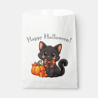 かわいい黒猫のハロウィンパーティーお菓子袋 フェイバーバッグ